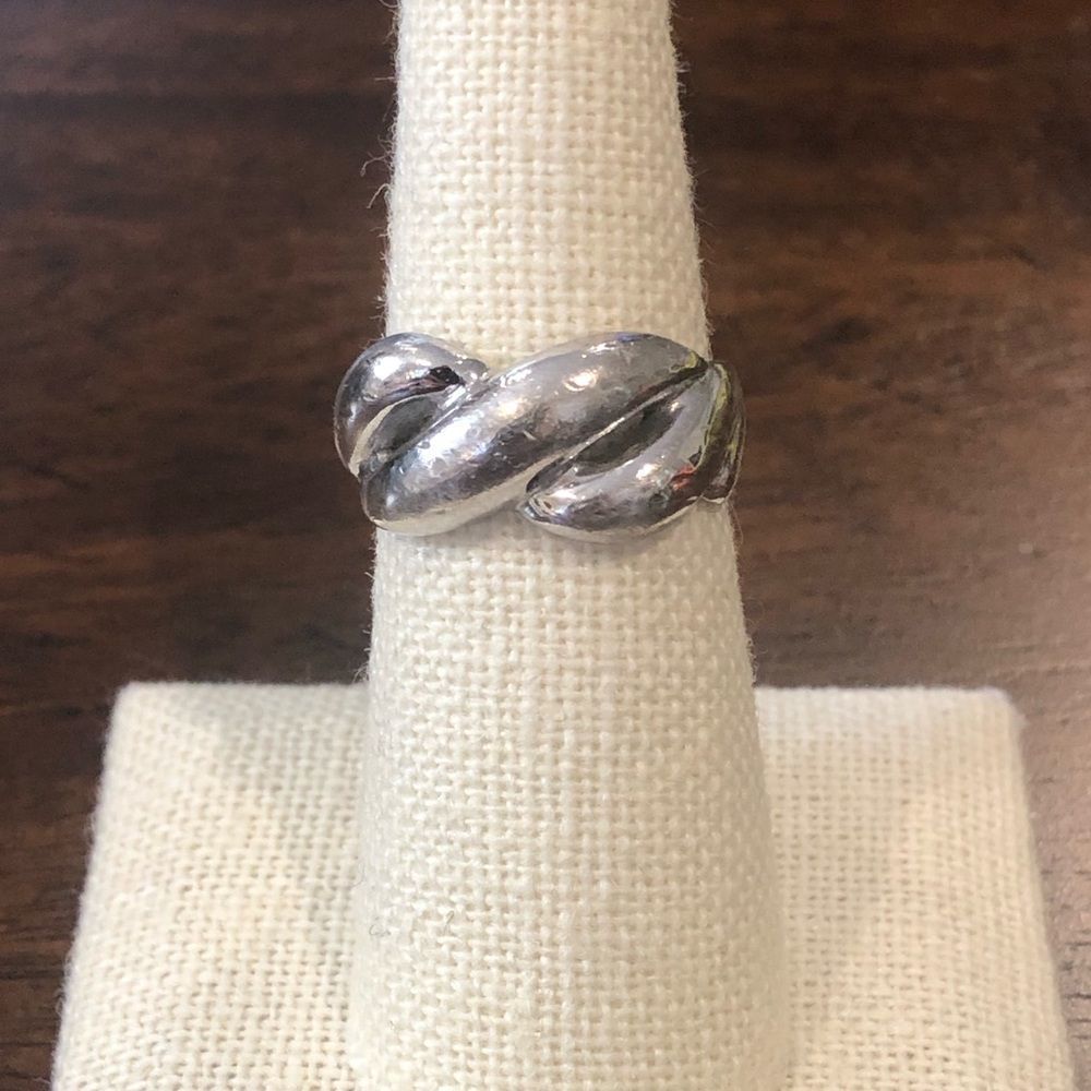 Vintage Sterling Silver Twist Ring Sz 6-1/2